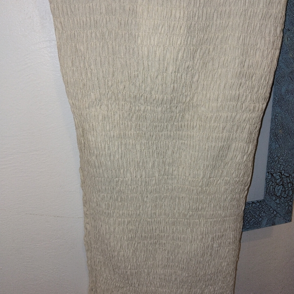 NWT Zara Oyster White Smocked Mini Tube Dress Tie Straps Size SMALL - Picture 6 of 9